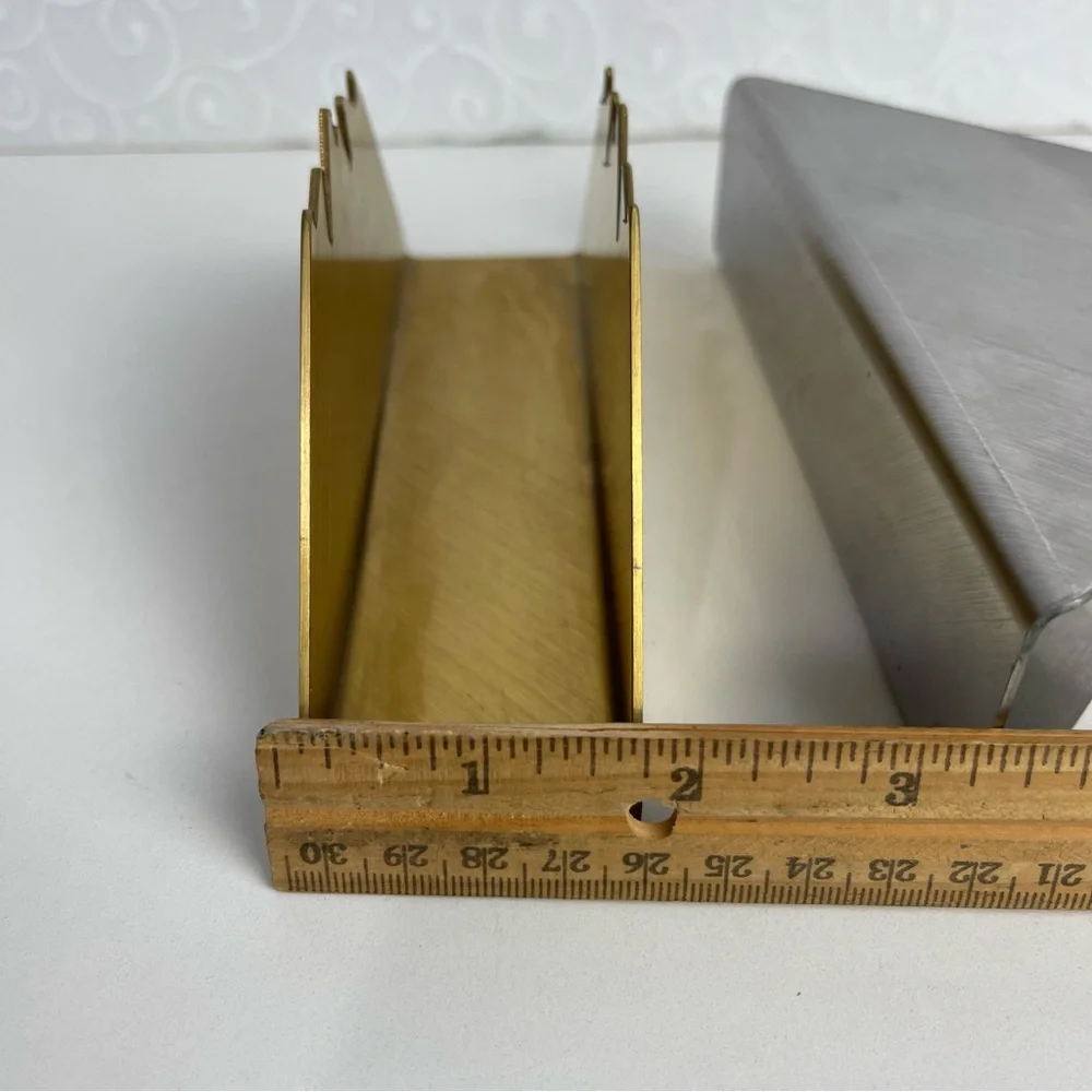 Lot of 2 Napkin triangle holder gold & silver tabletop stainless steel